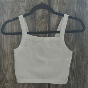 White ribbed cropped tank top from Cotton On size M / L